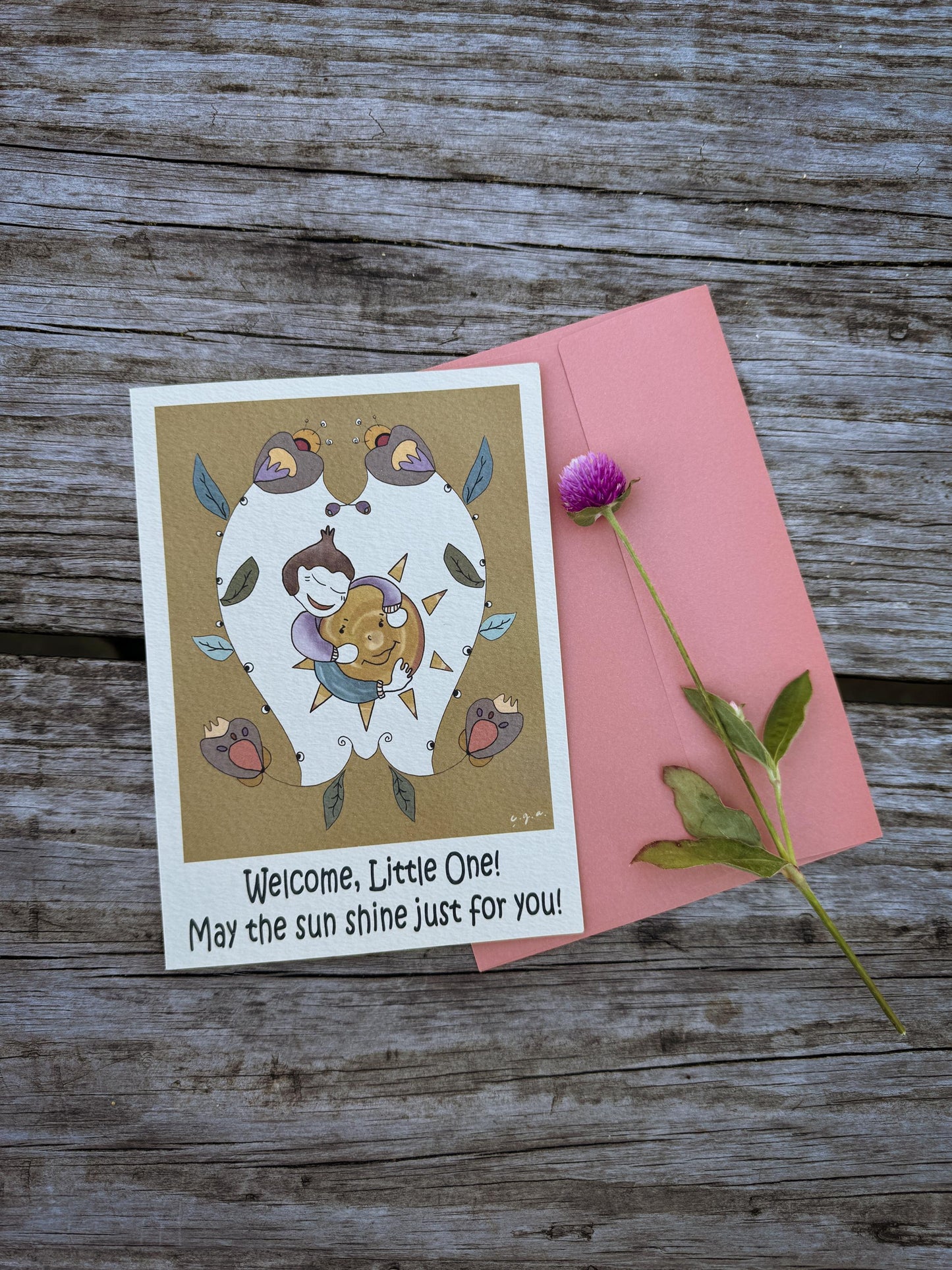 Welcome Little One Card: Baby Shower, Newborn Art