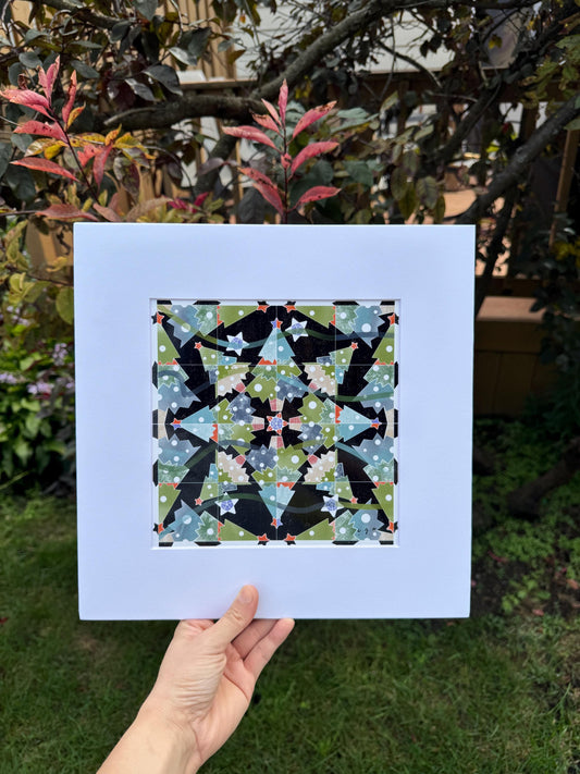 Christmas Tree Art Print – Geometric Holiday Decor