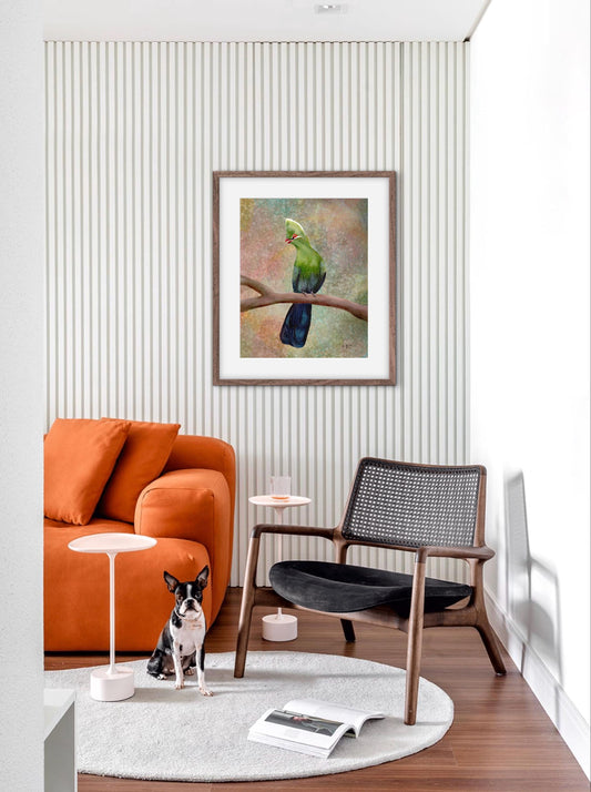 Bird Illustration _ Knysna turaco_Tauraco corythaix_Watercolor Bird Artwork