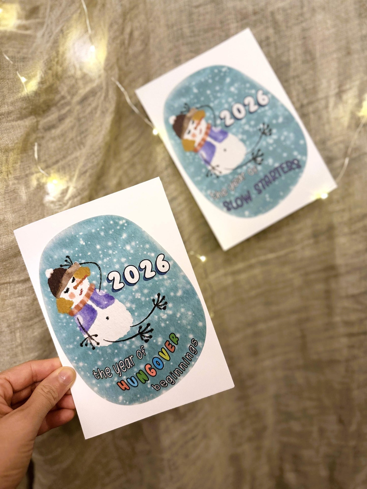 Funny Snowgirl Christmas Card 2026 – Slow Starter Holiday, Personalized Option