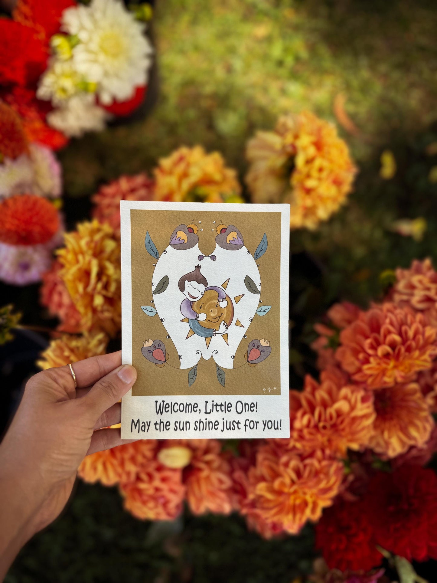 Welcome Little One Card: Baby Shower, Newborn Art