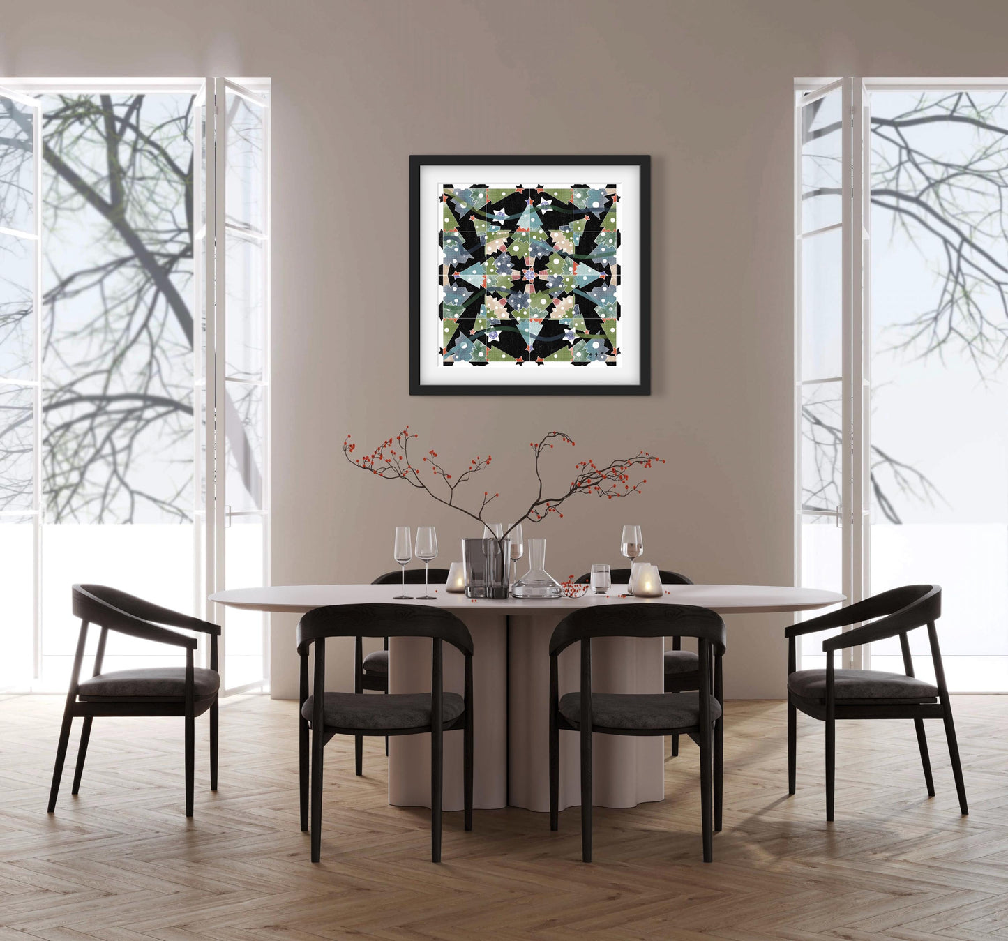 Christmas Tree Art Print – Geometric Holiday Decor