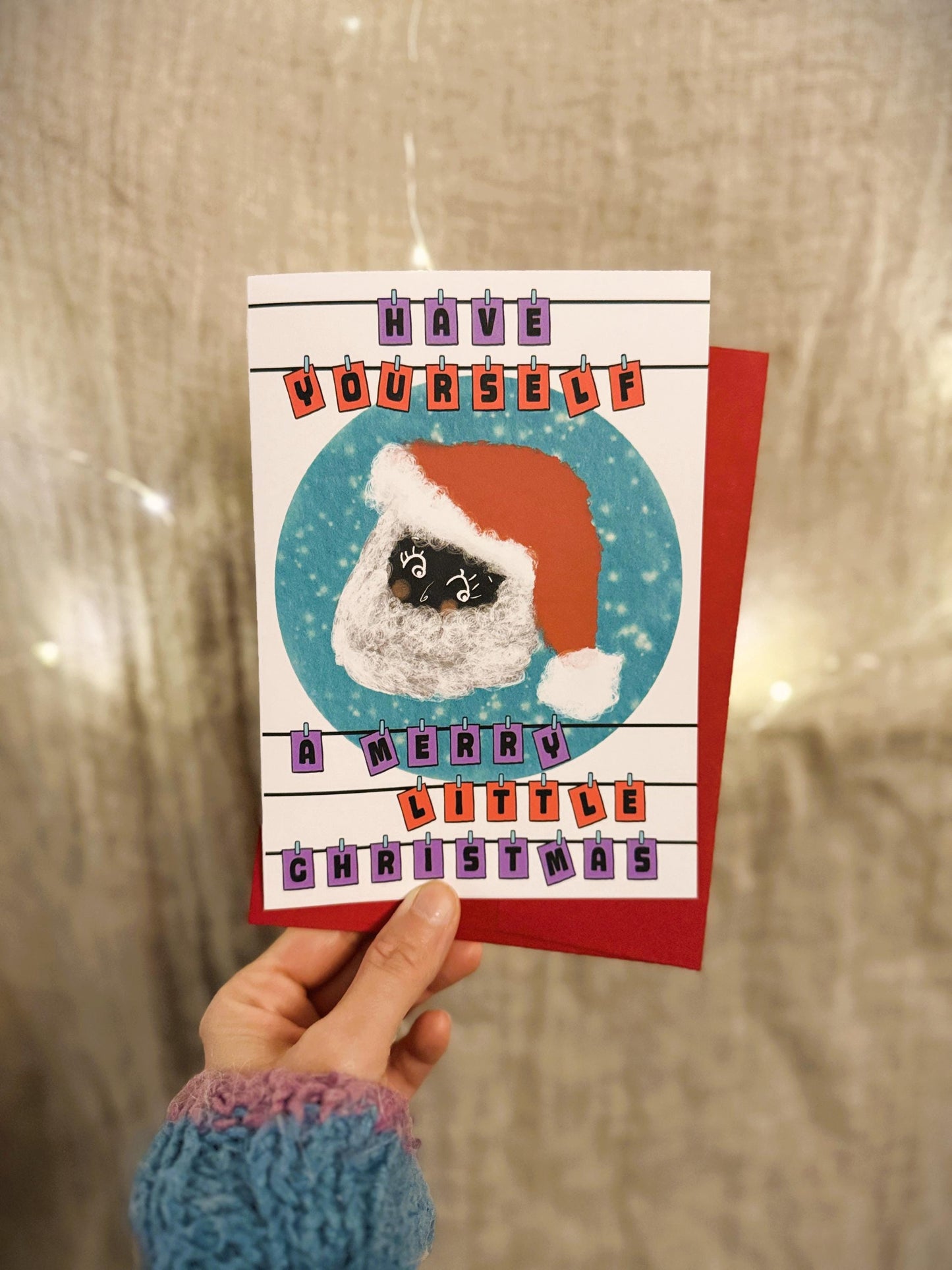 Funny Santa Christmas Card – Inclusive Holiday Card-Black Santa Character- Humorous Xmas Illustration