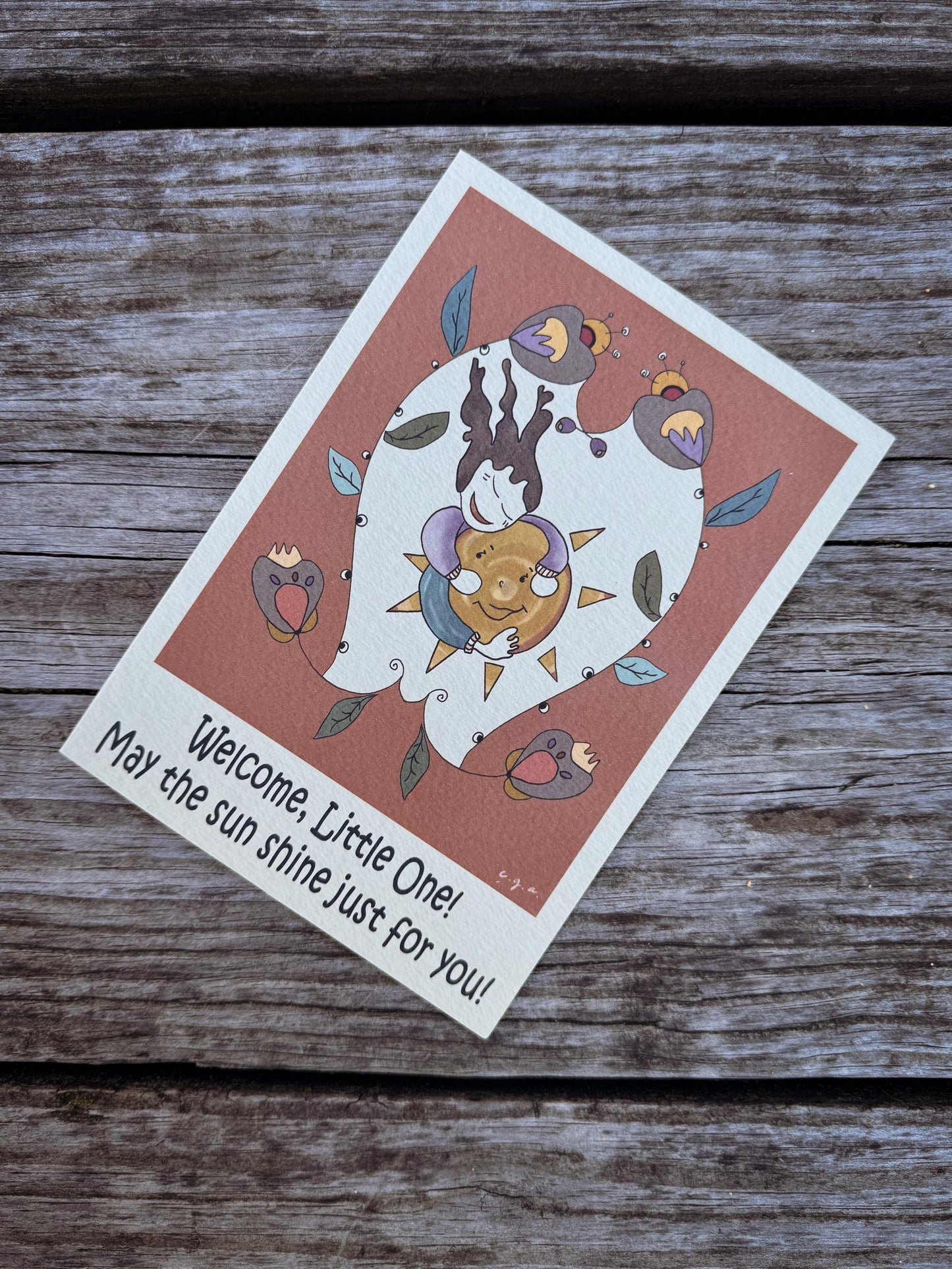 Welcome Little One Card: Baby Shower, Newborn Art