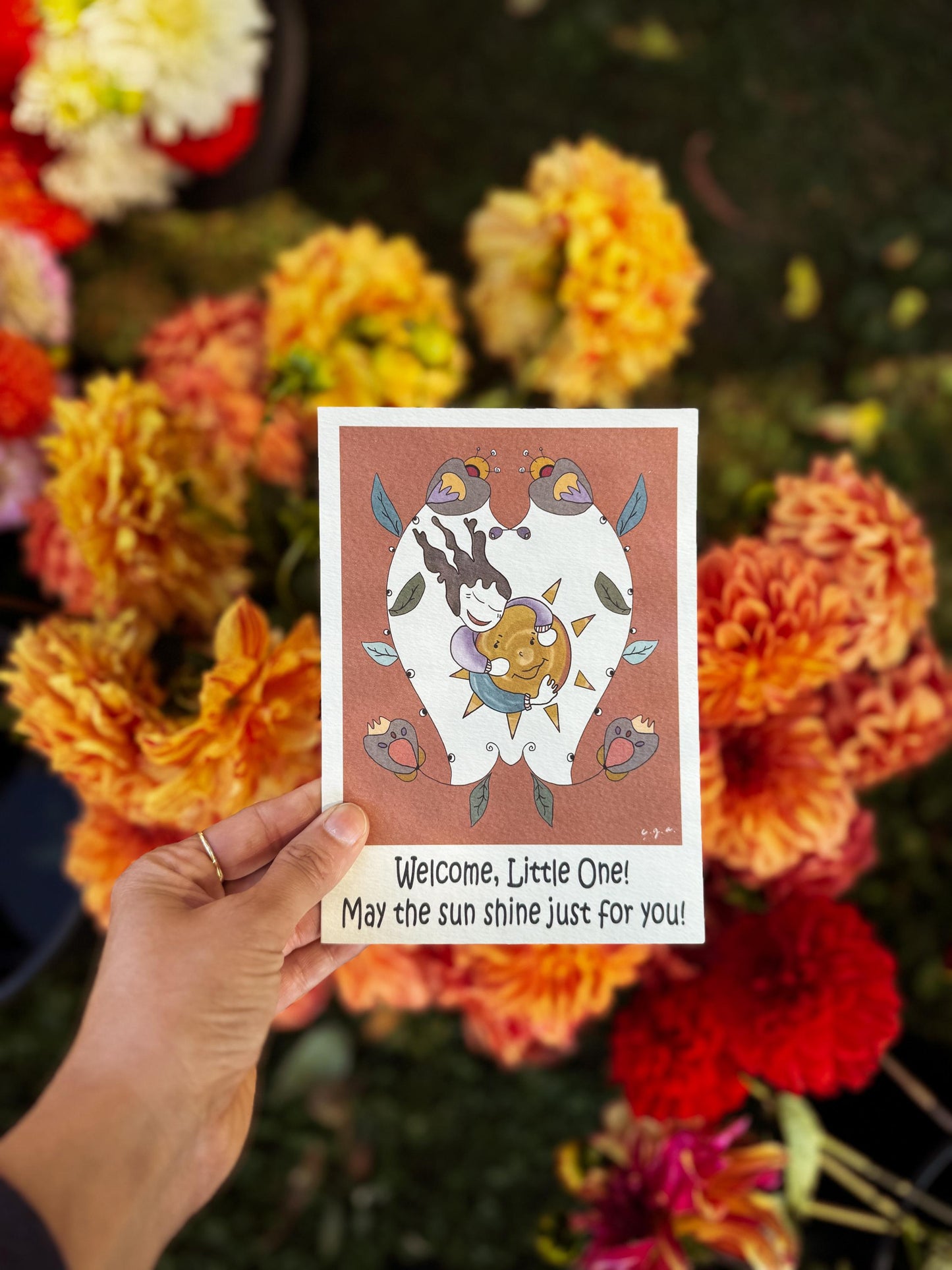 Welcome Little One Card: Baby Shower, Newborn Art