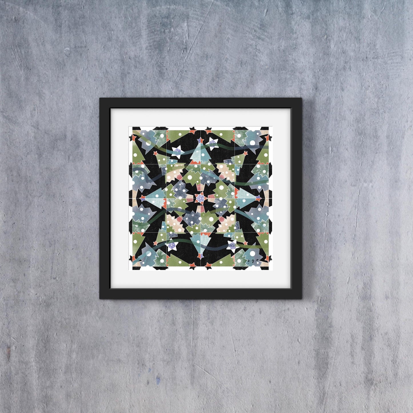 Christmas Tree Art Print – Geometric Holiday Decor