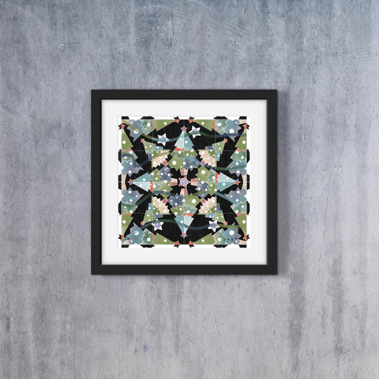 Christmas Tree Art Print – Geometric Holiday Decor