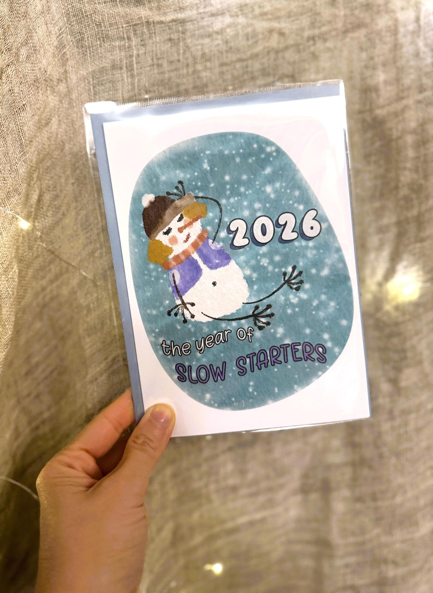 Funny Snowgirl Christmas Card 2026 – Slow Starter Holiday, Personalized Option