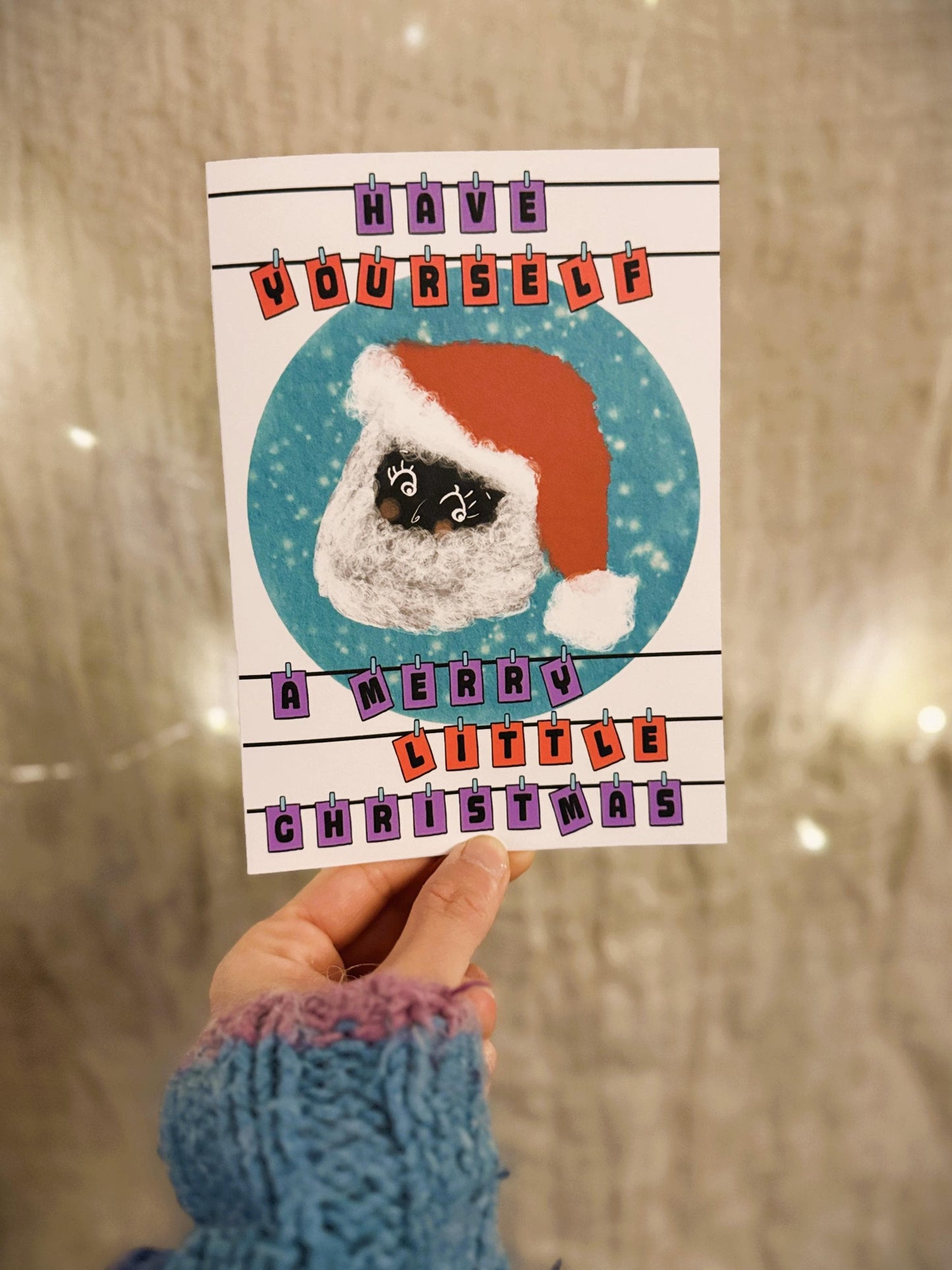 Funny Santa Christmas Card – Inclusive Holiday Card-Black Santa Character- Humorous Xmas Illustration