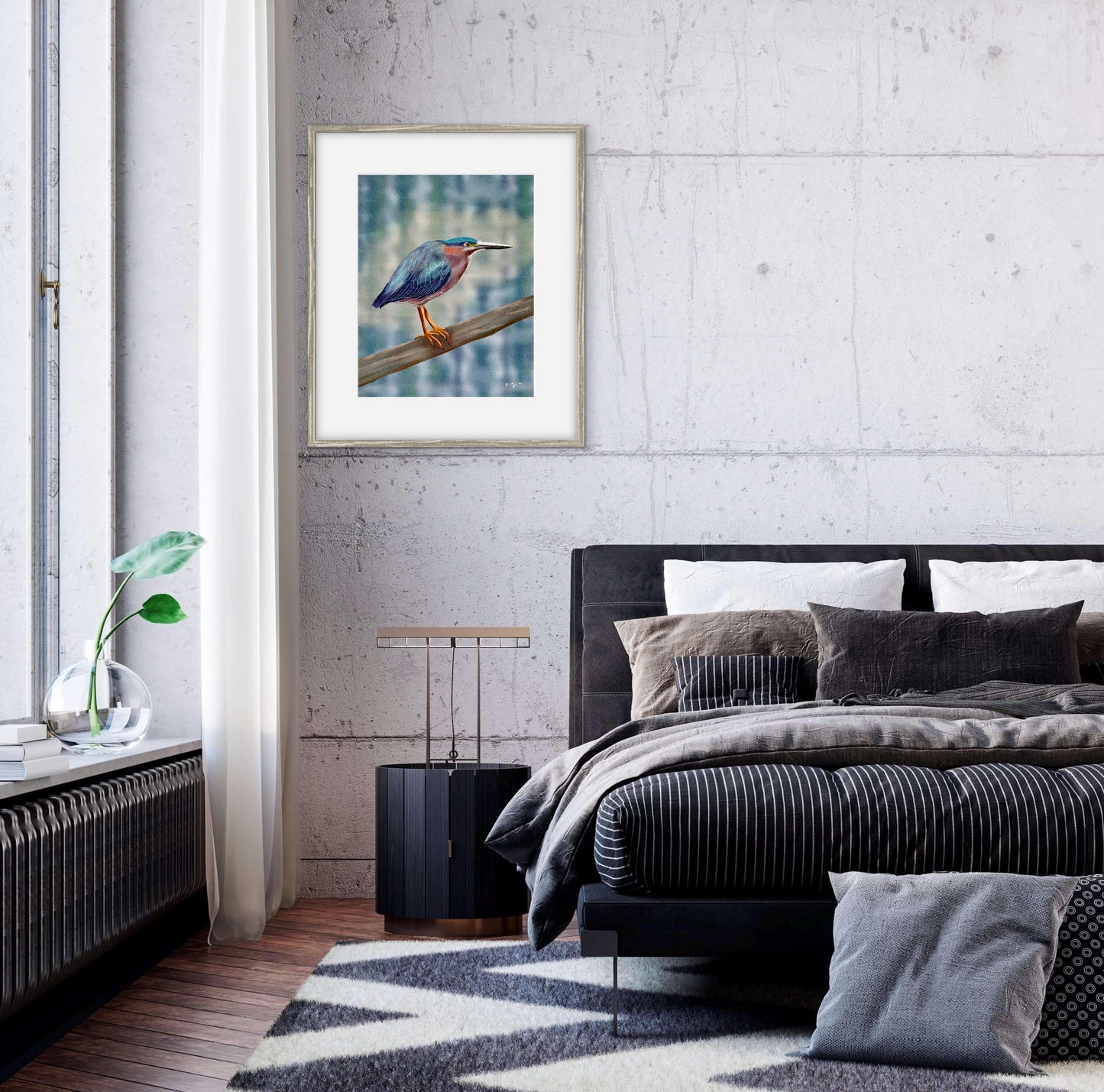 Bird Illustration_Green Heron_Watercolor Art Print