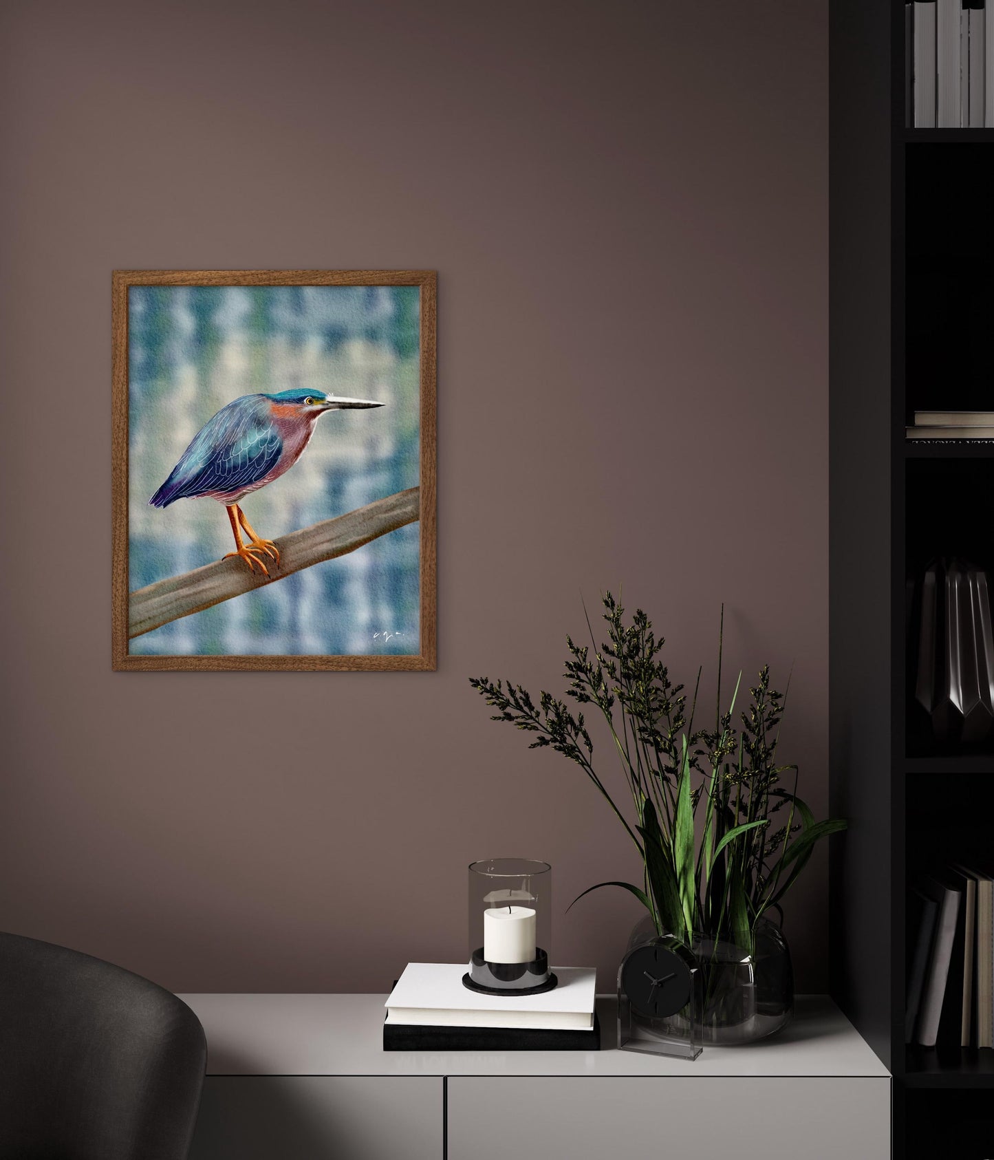 Bird Illustration_Green Heron_Watercolor Art Print