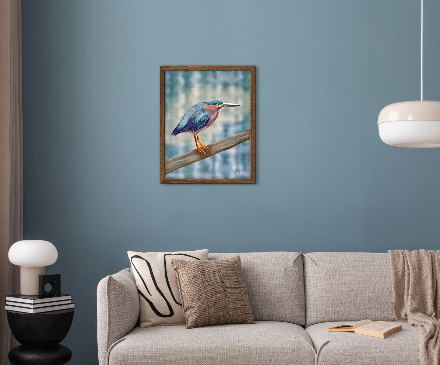 Bird Illustration_Green Heron_Watercolor Art Print