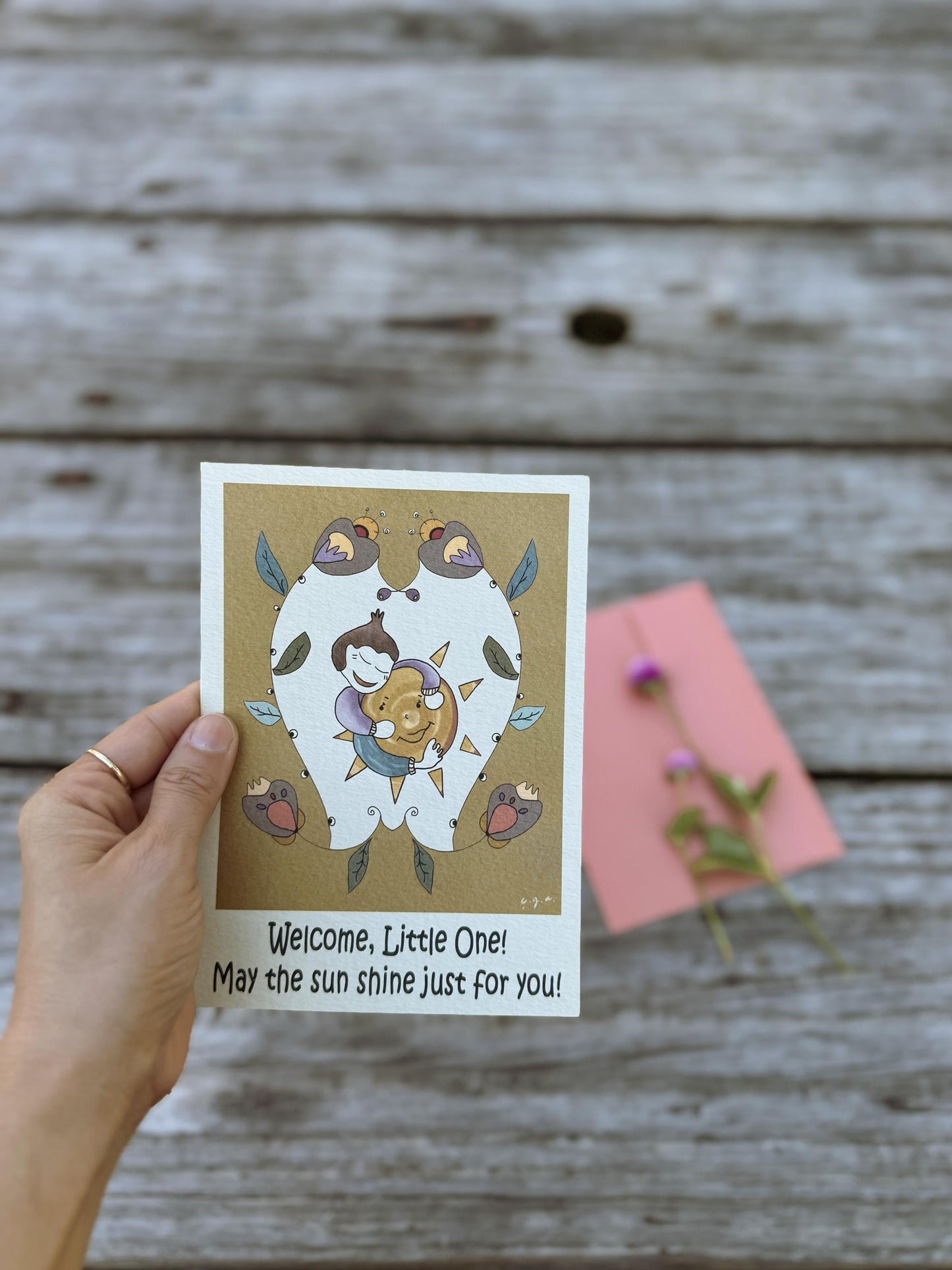 Welcome Little One Card: Baby Shower, Newborn Art